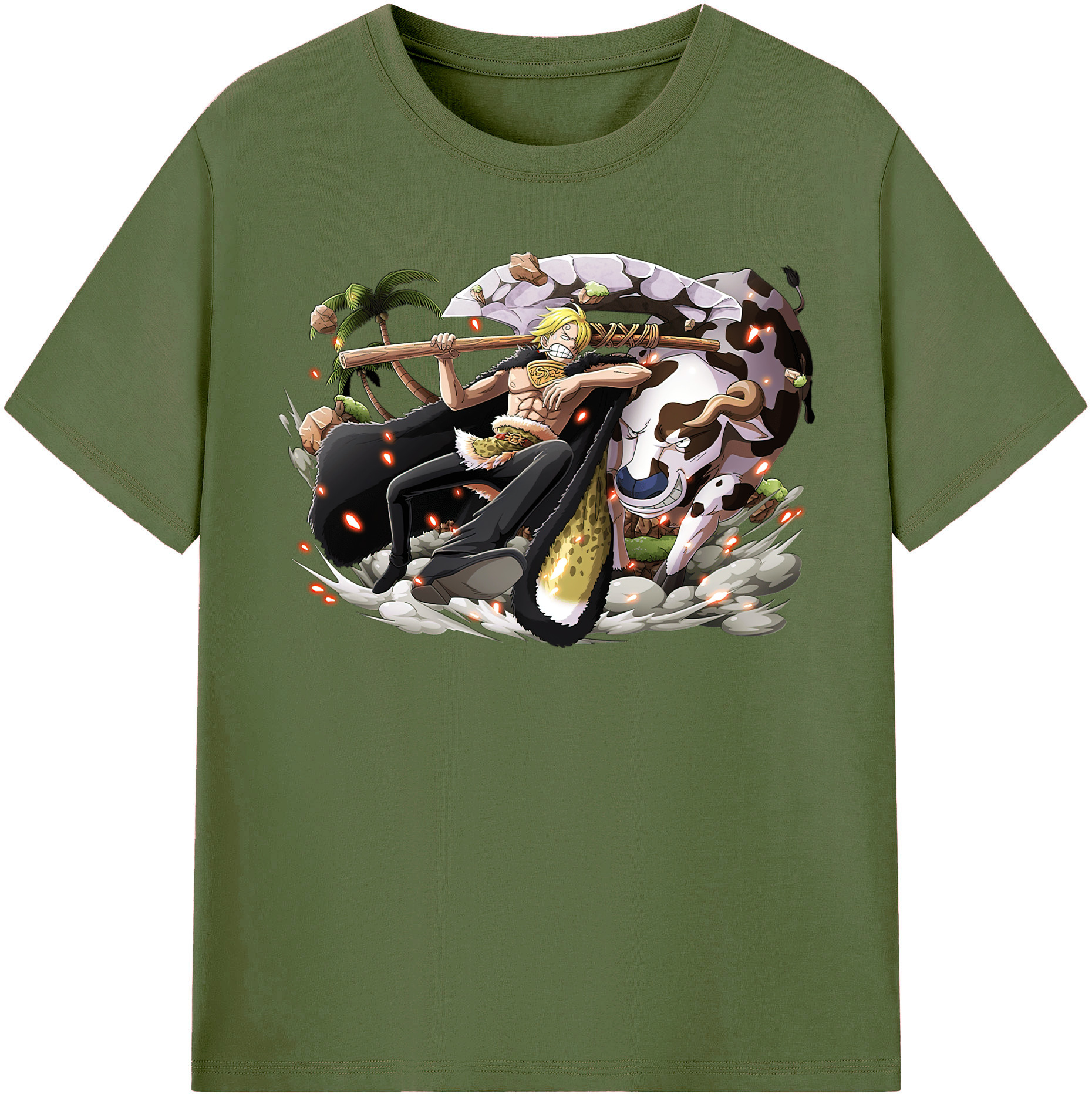 ワンピース サンジ ONE PIECE Sanji 綿100％半袖Tシャツ（フロントプリント）